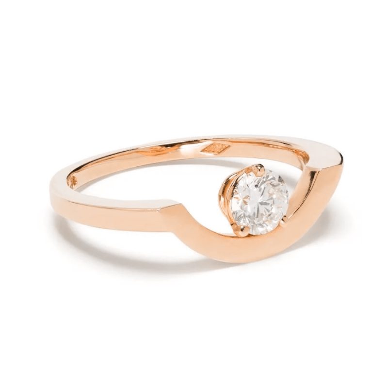 Ring Intrépide grand arc 05ct - 18k rose gold lab grown diamond Loyale Paris 1