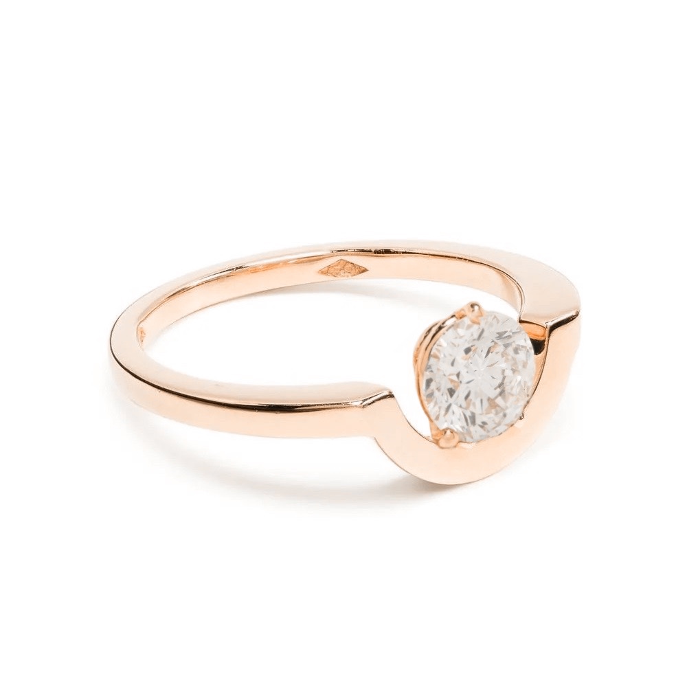 Ring Intrépide petit arc 1ct - 18k rose gold lab grown diamond Loyale Paris 1