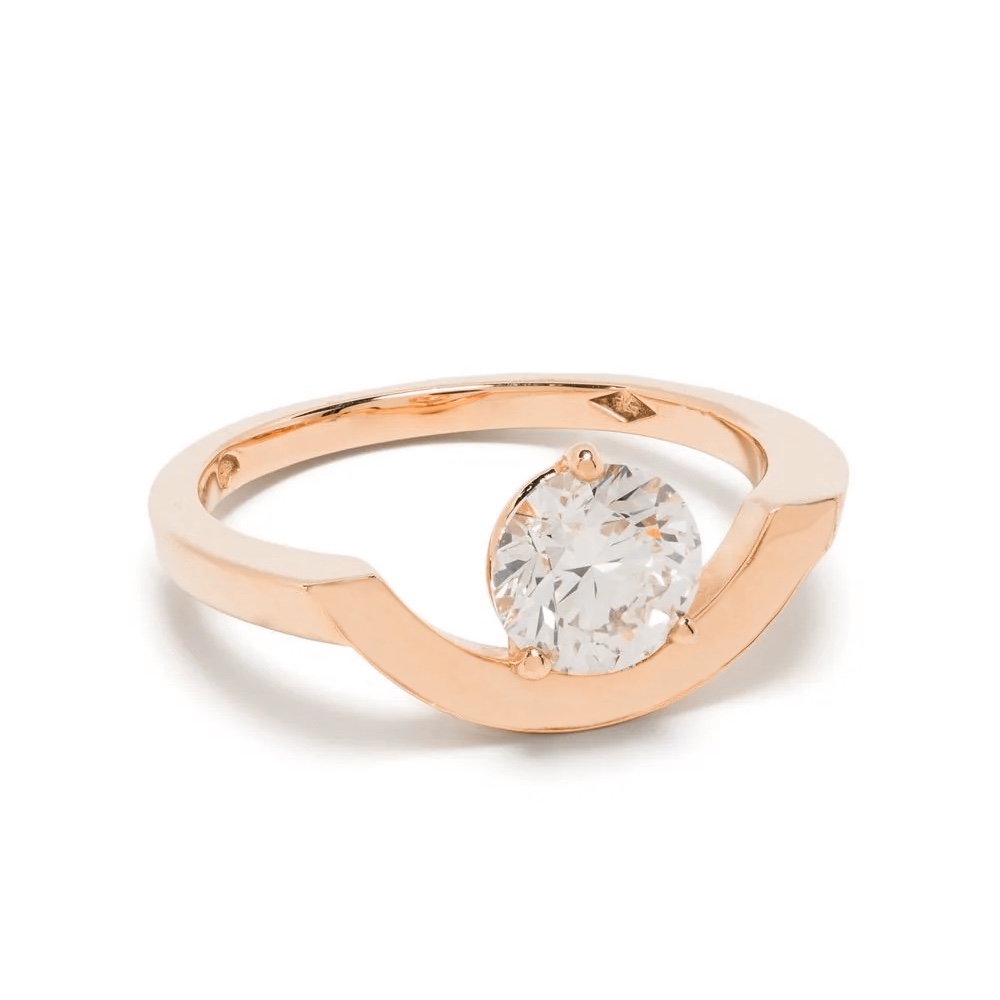 Ring Intrépide grand arc 1ct - 18k rose gold lab grown diamond Loyale Paris 1