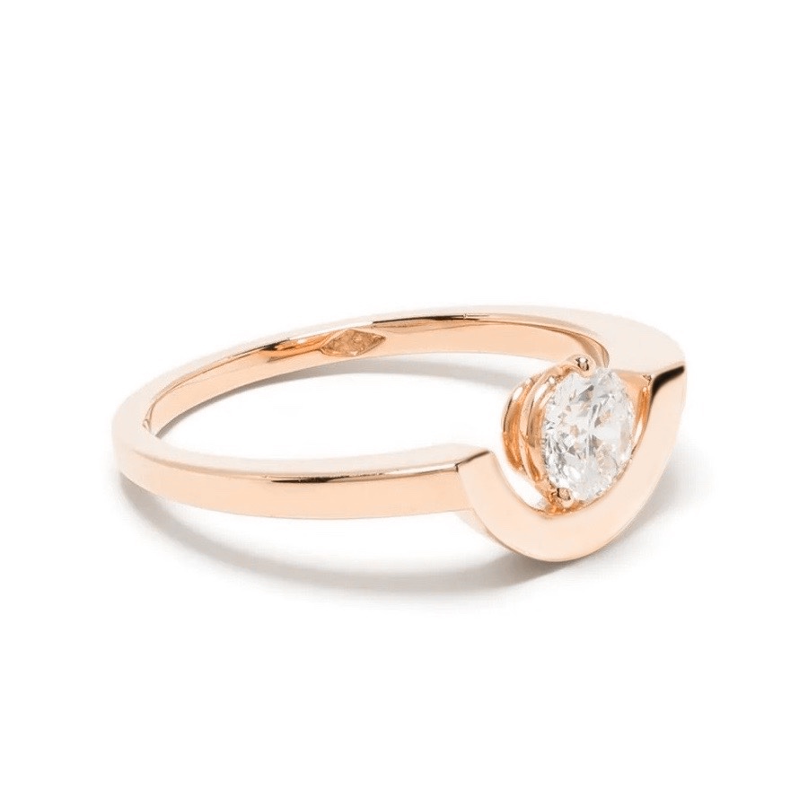 Ring Intrépide petit arc 05ct - 18k rose gold lab grown diamond Loyale Paris 1