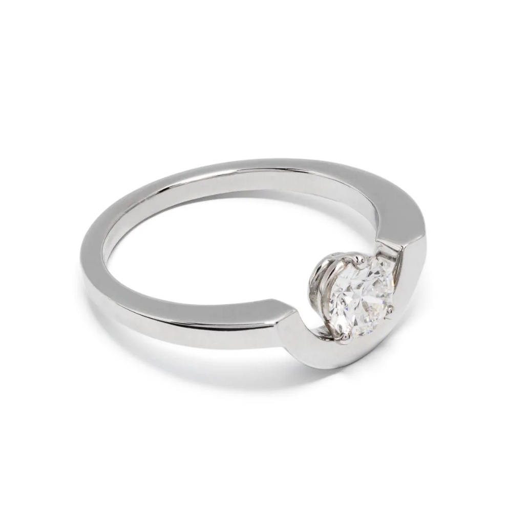 Ring Intrépide petit arc 0.5ct - 18k white gold lab grown diamond Loyale Paris 1