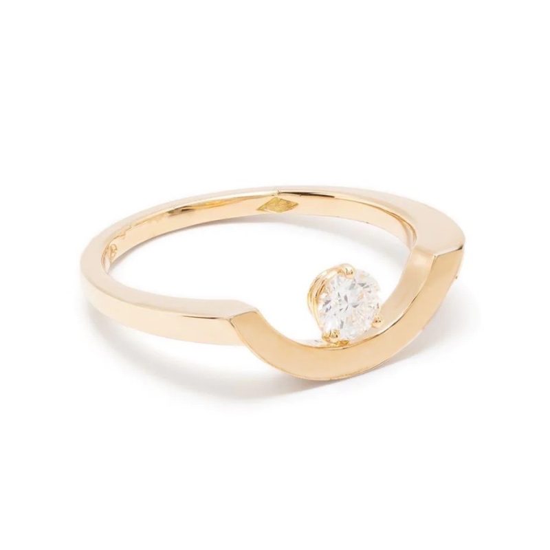 ring intrépide grand arc 025ct pavée - 18k yellow gold lab grown diamond loyale paris 1