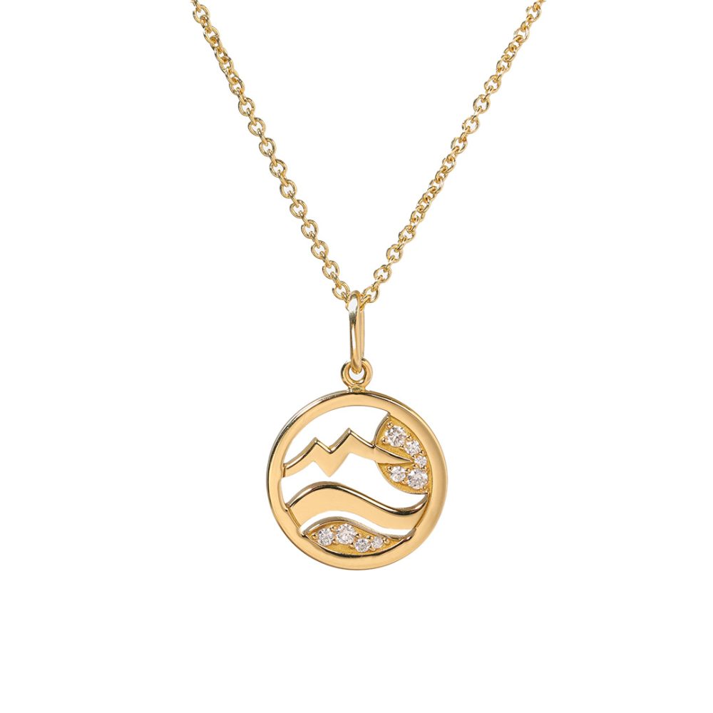 Charm Liberté on Fine Chain - 18k yellow gold 1