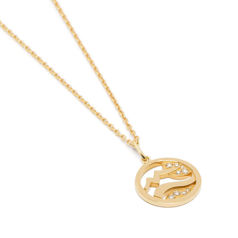 Charm Liberté on Fine Chain - 18k yellow gold