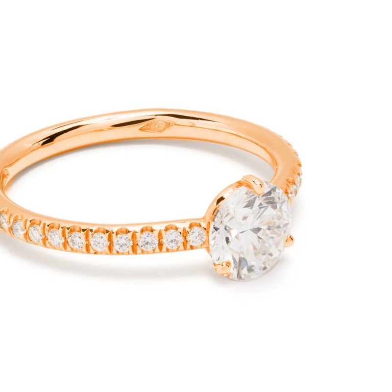 Solitaire Absolu.e 1ct pavé - 18k rose gold 2