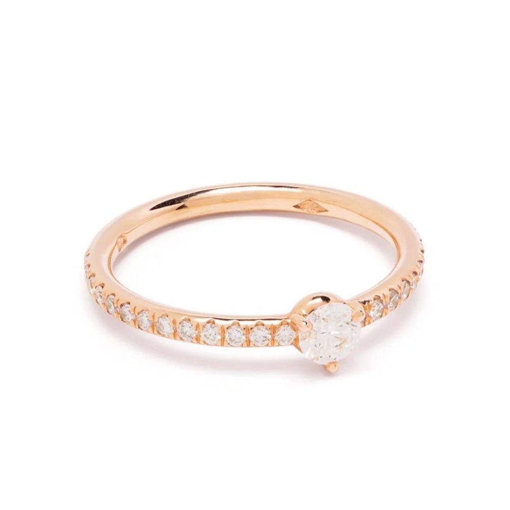 Solitaire Les Absolu.e.s 0.25ct pavé - 18k rose gold