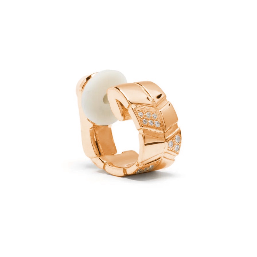 Clip Earcuff Ride & Love semi-pavée - 18k recycled rose gold lab grown diamonds loyale paris fine jewelry 1