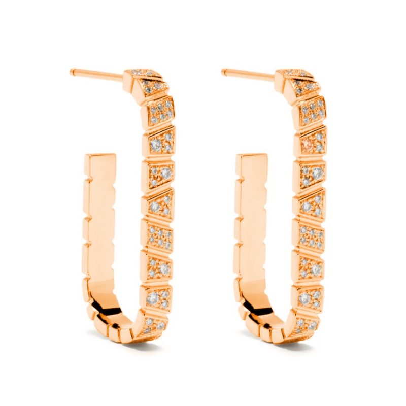 Earrings Ride & Love pavées Medium - 18k recycled rose gold lab grown diamonds loyale paris fine jewelry 1