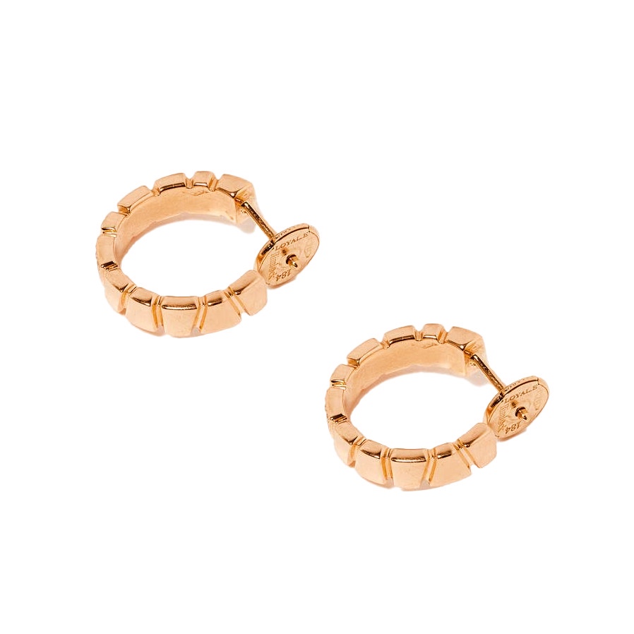 Earrings Ride Love semi-pavees Small - 18k recycled rose gold lab grown diamonds loyale paris fine jewelry 4