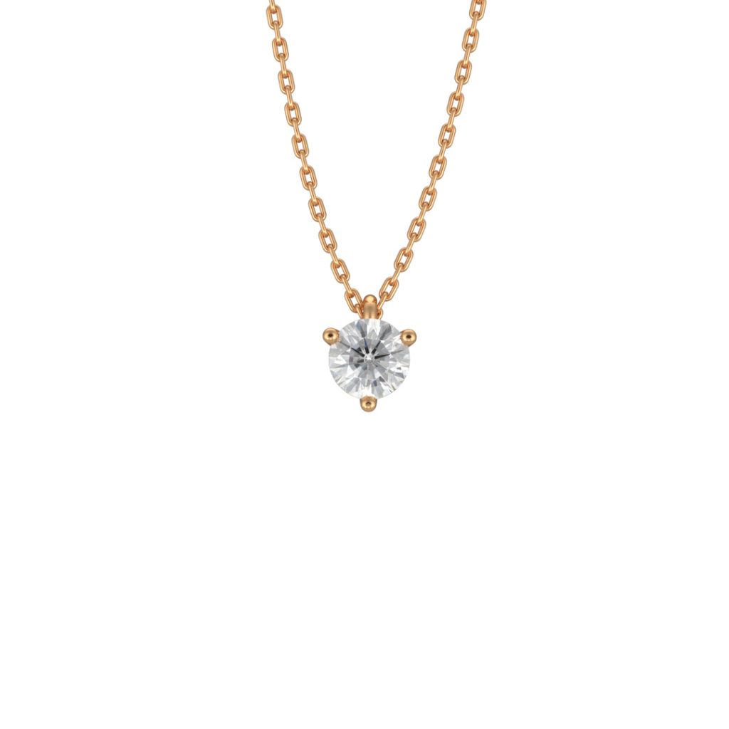 Necklace Pure 05ct - 18k yellow gold lab grown diamond Loyale Paris 1