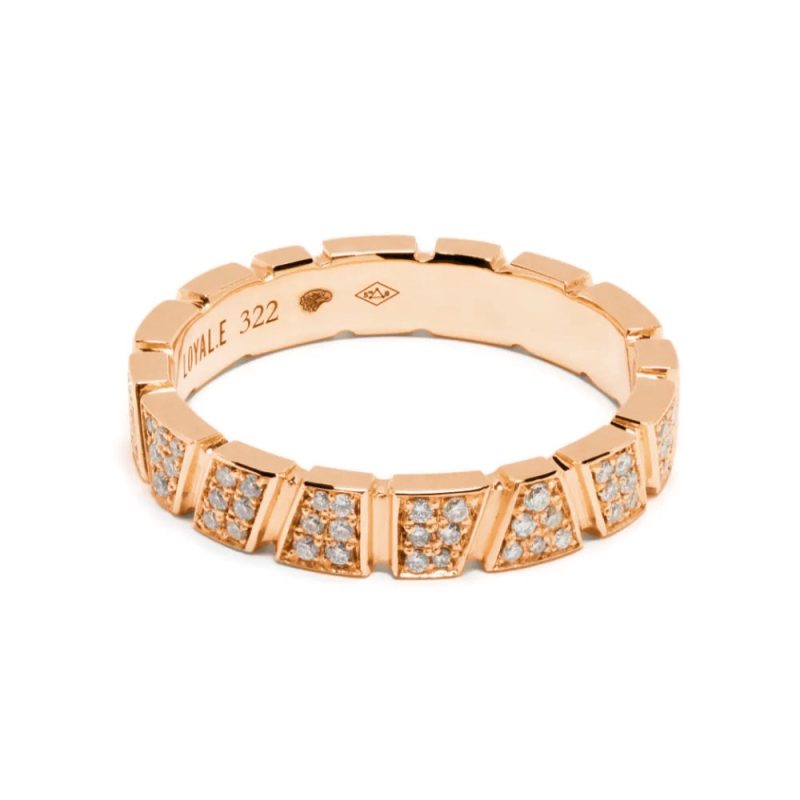 Ring Ride & Love pavée - 18k recycled rose gold lab grown diamonds loyale paris fine jewelry 2