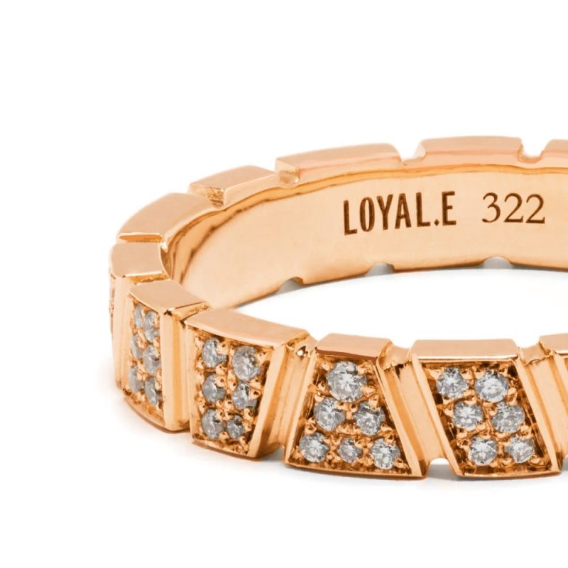 Ring Ride & Love pavée - 18k recycled rose gold lab grown diamonds loyale paris fine jewelry 4