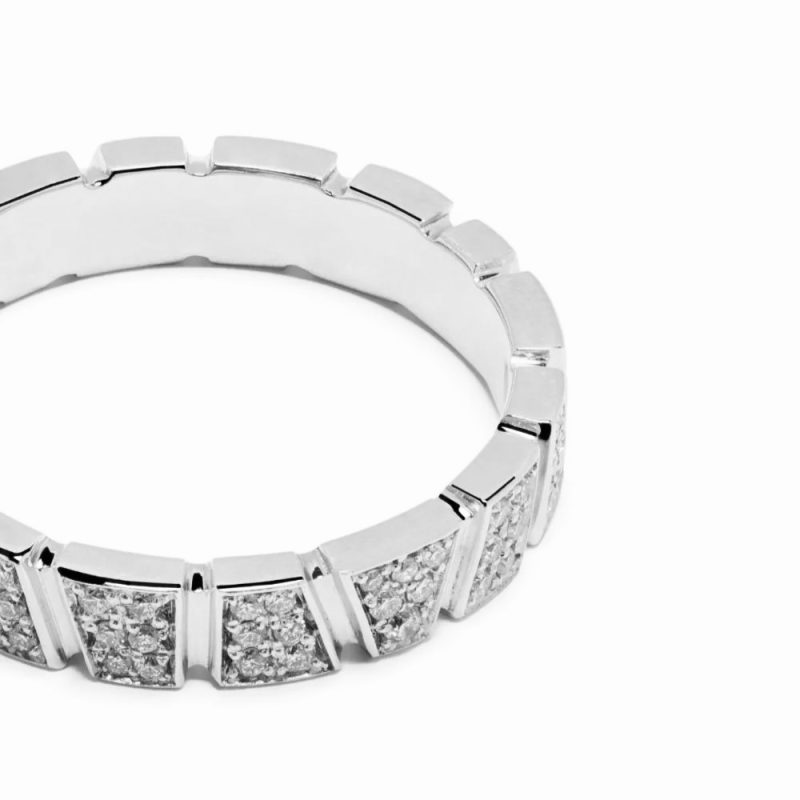 Ring Ride & Love pavée - 18k recycled white gold lab grown diamonds loyale paris fine jewelry 2