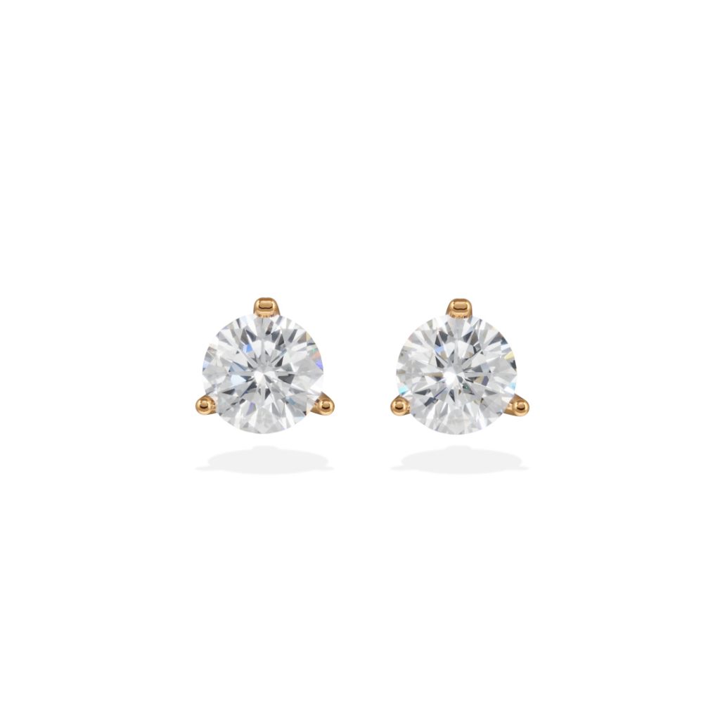 Earrings Pure 1ct x2 - 18k yellow gold lab grown diamond Loyale Paris 1