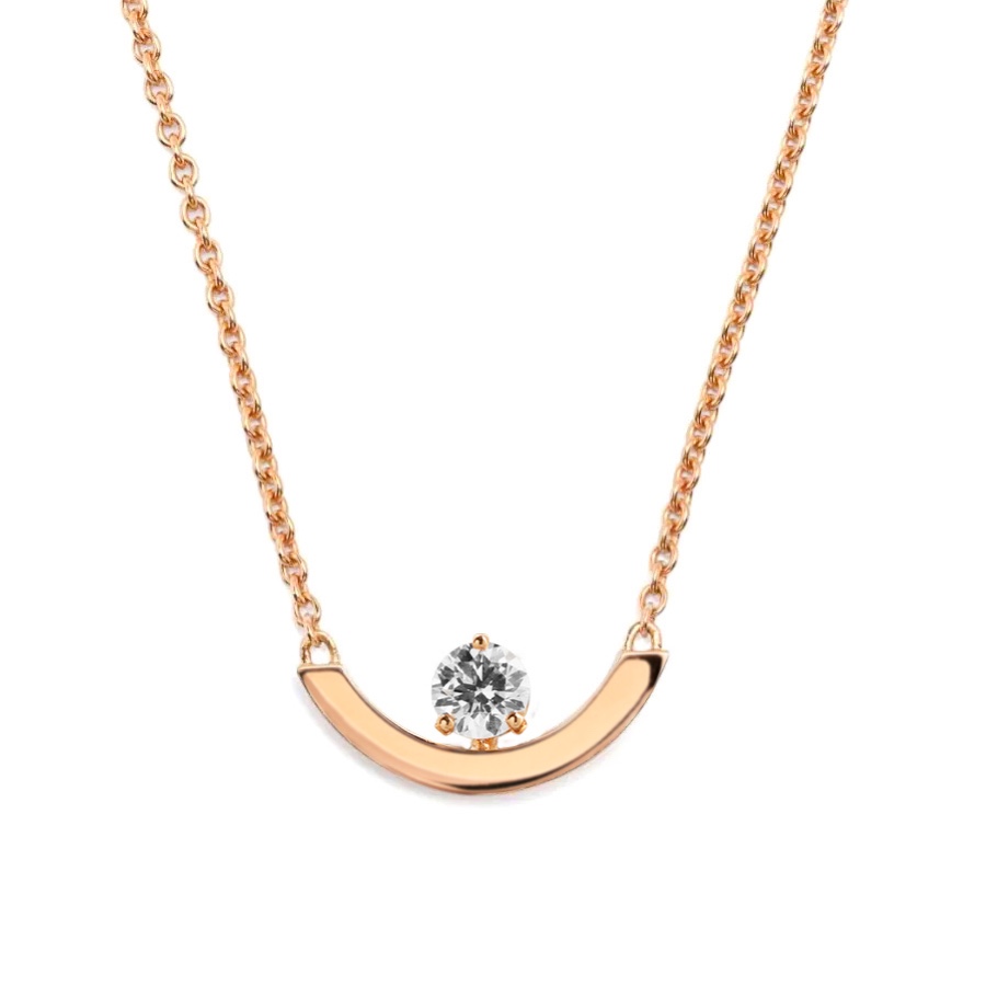 Necklace Intrépide Grand Arc 0.25ct - 18K rose gold lab grown diamond Loyale Paris 1