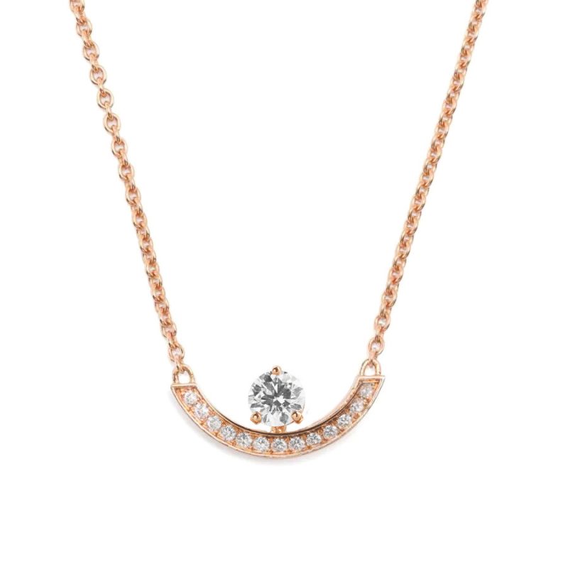 Necklace Intrépide Grand Arc 0.25ct pavé - 18K rose gold lab grown diamond Loyale Paris 1