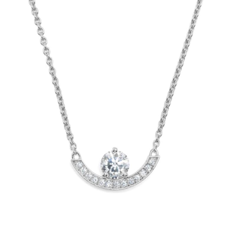 Necklace Intrépide Grand Arc 0.5ct pavé - 18K white gold lab grown diamond Loyale Paris 1