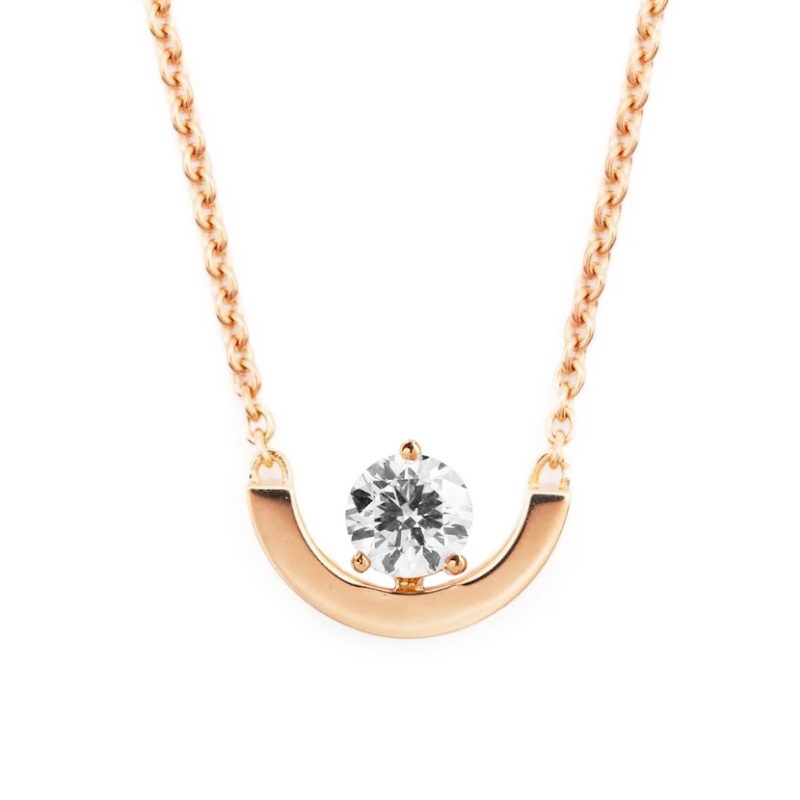 Necklace Intrépide Petit Arc 0.5ct - 18K rose gold lab grown diamond Loyale Paris 1