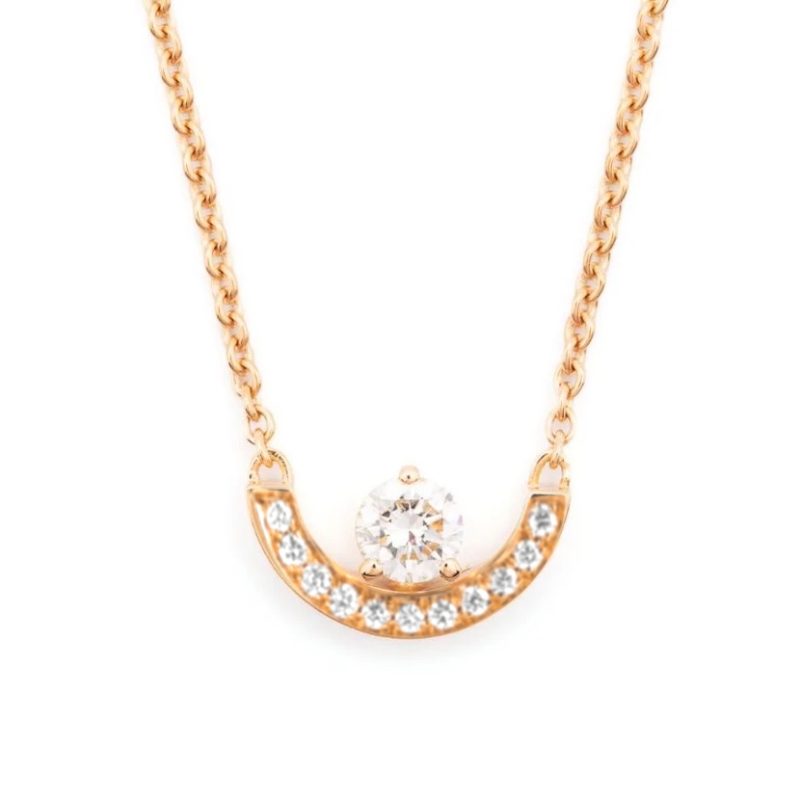 Necklace Intrépide Petit Arc Pavé 0.25ct - 18K rose gold lab grown diamond Loyale Paris 1