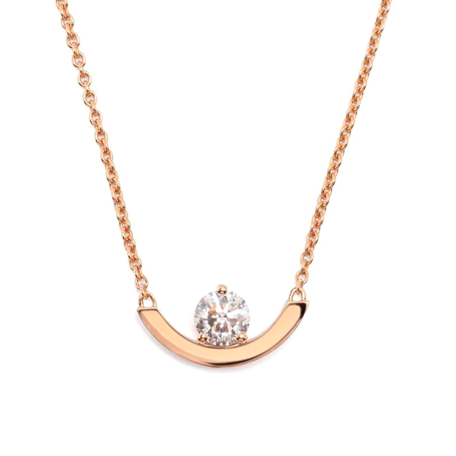 Necklace Intrépide Grand Arc 0.5ct - 18K rose gold lab grown diamond Loyale Paris 1