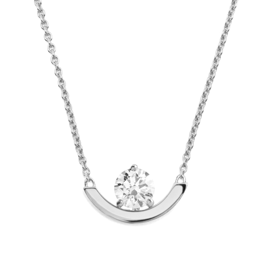 Necklace Intrépide Grand Arc 1ct - 18K white gold lab grown diamond Loyale Paris 1