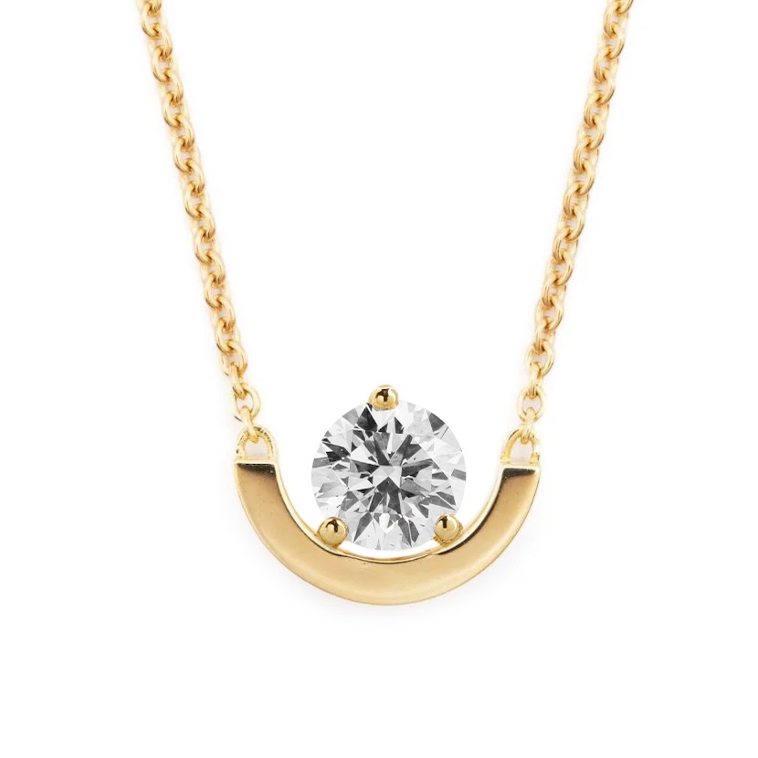 Necklace Intrépide Petit Arc 1ct - 18K yellow gold lab grown diamond Loyale Paris 1