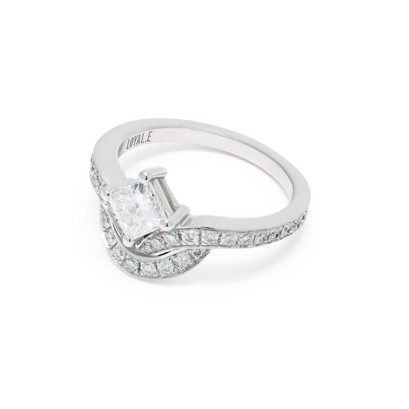 Ring Emblème 0.7ct Princesse pavée - 18k white gold 2