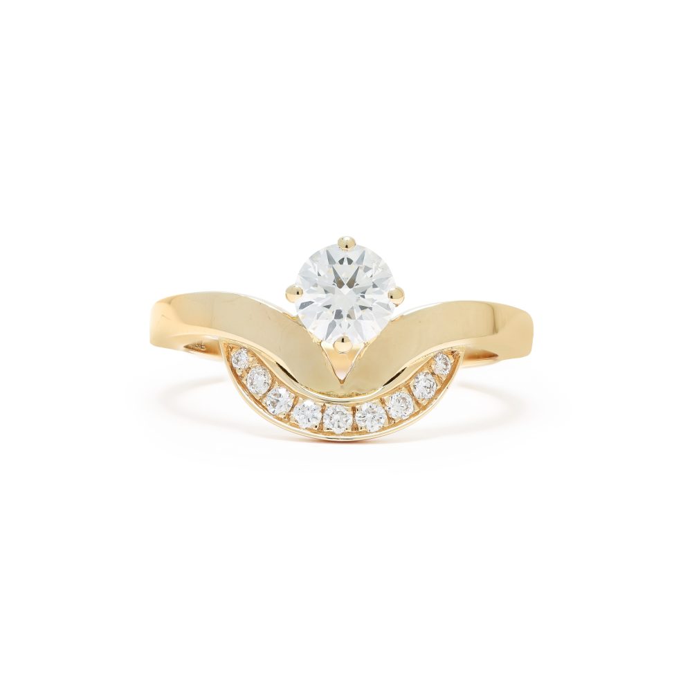 Ring Emblème 0.5ct semi-pavée - 18k yellow gold