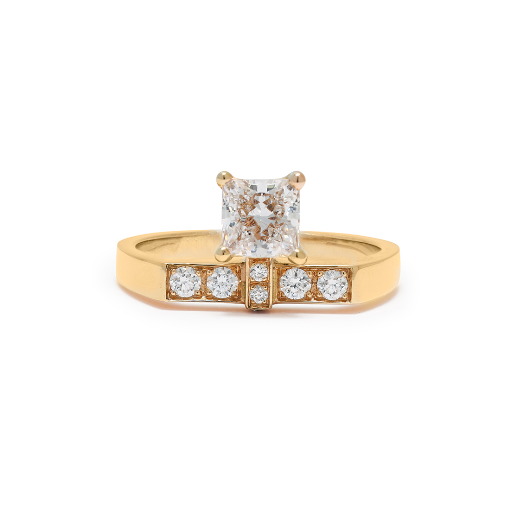 Ring Uraeus Princess- 18k yellow gold lab grown diamond loyale paris 1